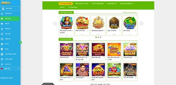 Truy cập sảnh slot game 99OK và tận hưởng cảm giác cá cược